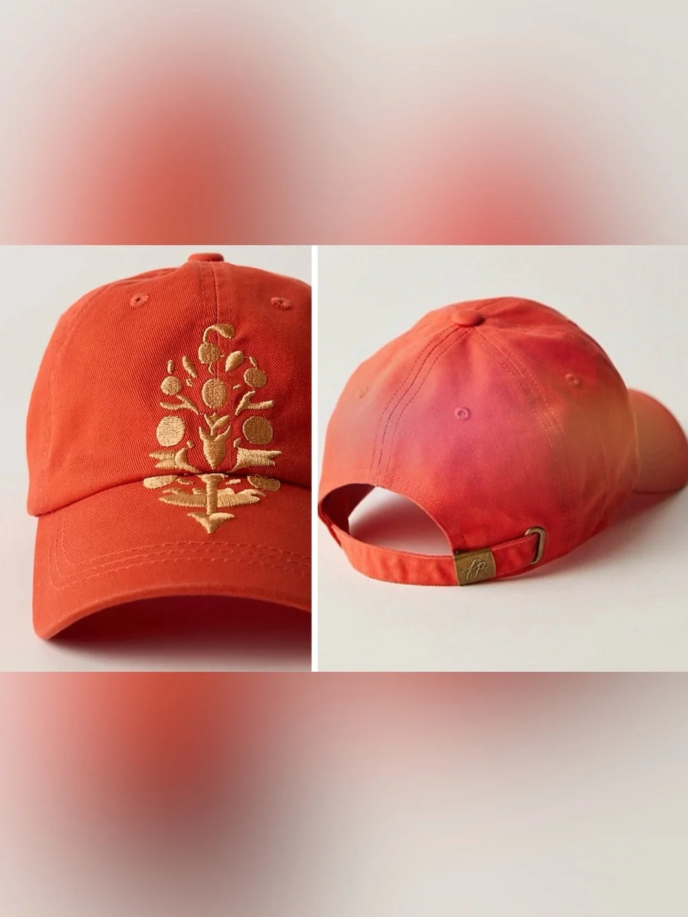 NWT Free People FP Movement Big Buti Baseball Cap hat - papaya flame - one size